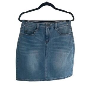 Denim Skirt Stretch Women's Casual 5 Pocket Everyday Blue Jean Skirt Size 4